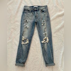 KanCan distressed, paint spattered boyfriend jeans size 5/26